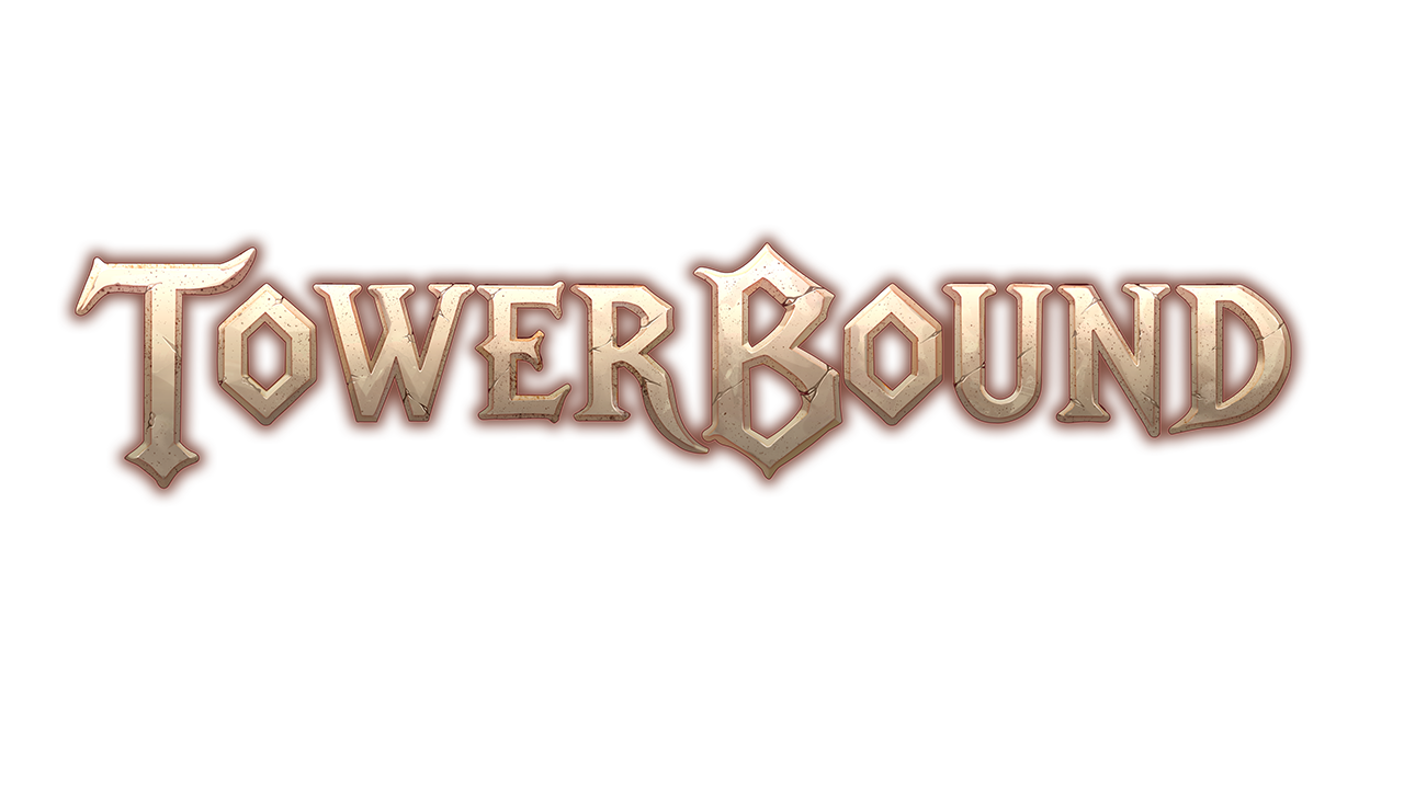 TowerBound logo, gold lettering